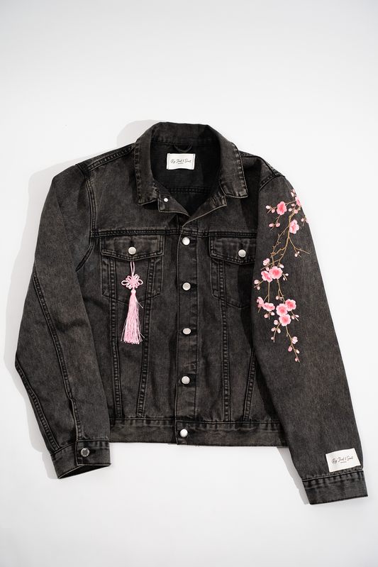 Blossom Revival – Upcycled Denim Jacket 🌸